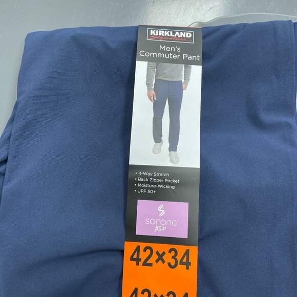 NEW Kirkland Signature Men's 42x34 Commuter Pants 4-Way Stretch UPF 50 - Picture 2 of 8